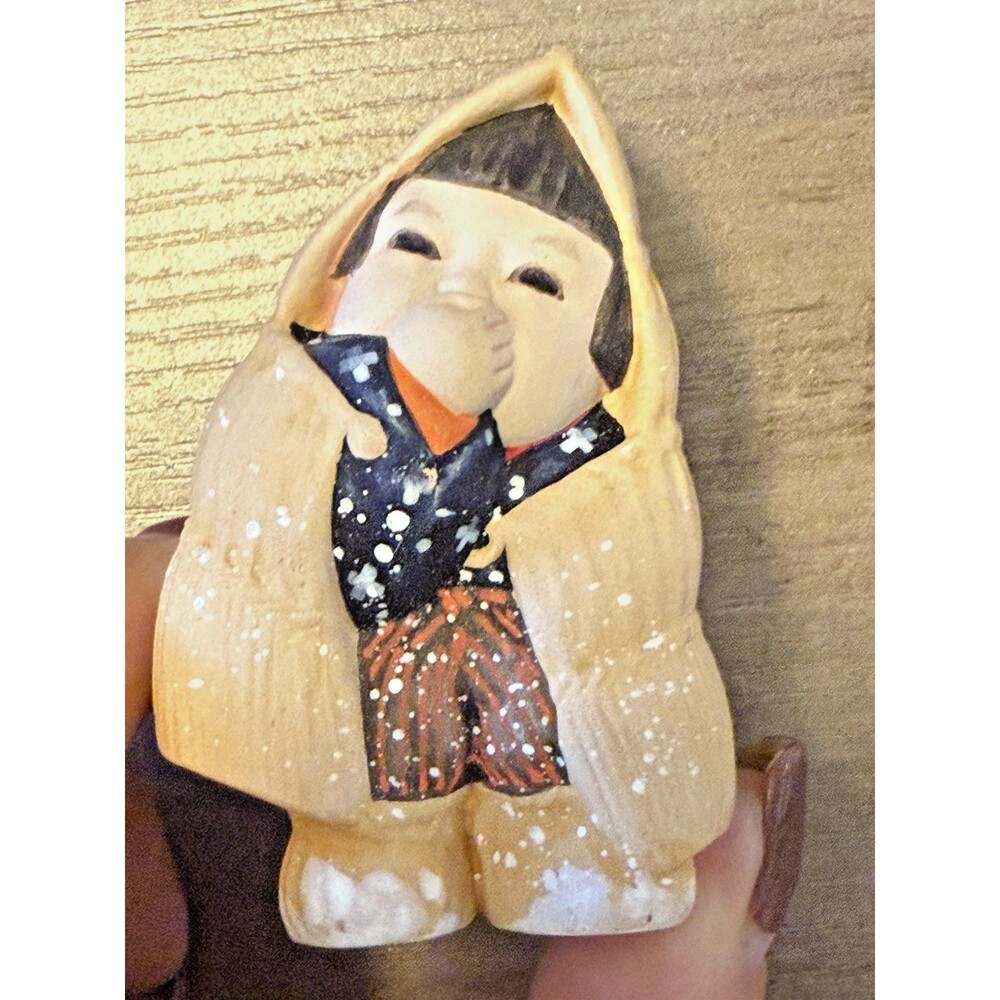 Vintage Murata Tōuen Yukinko Clay Doll Figurine Handcrafted Snow Girl Figurine